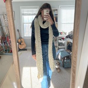 White knit scarf